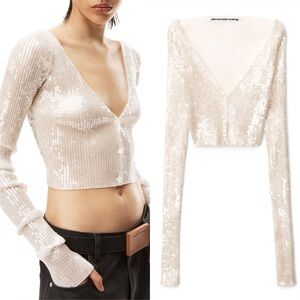 Like new ALEXANDER WANG V NECK CARDIGAN IN SEQUIN $950
